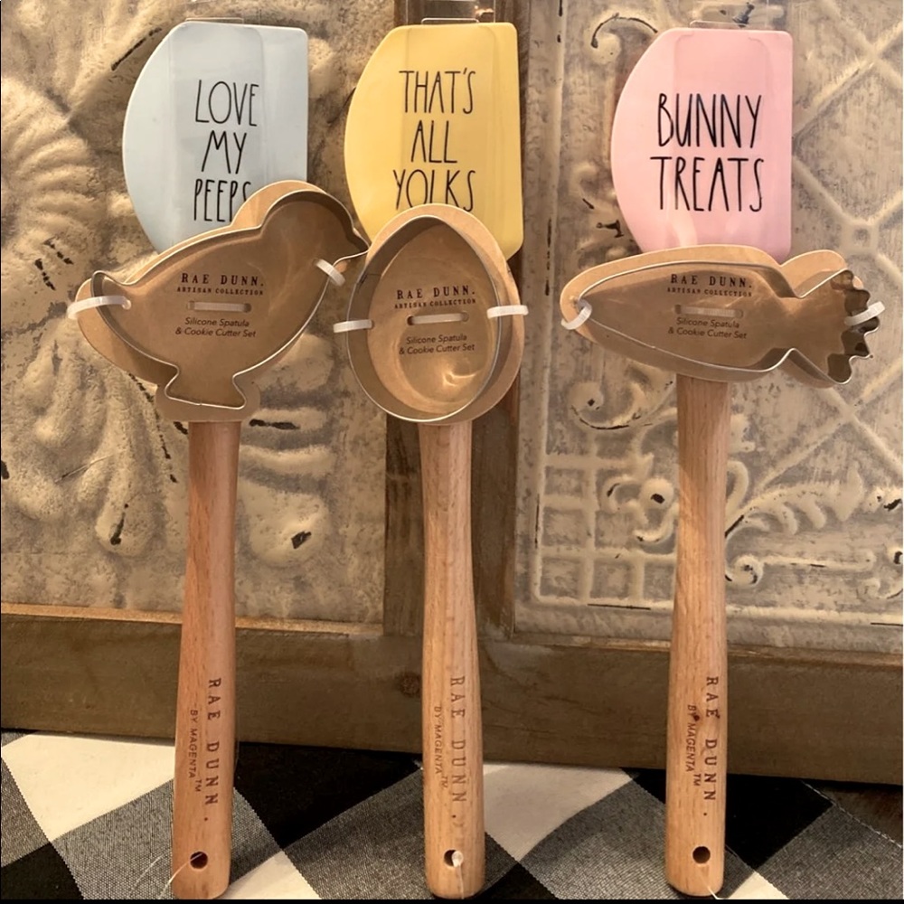Rae Dunn Easter Spatulas and Cookie Cutters - Set of (3) Brand new!
